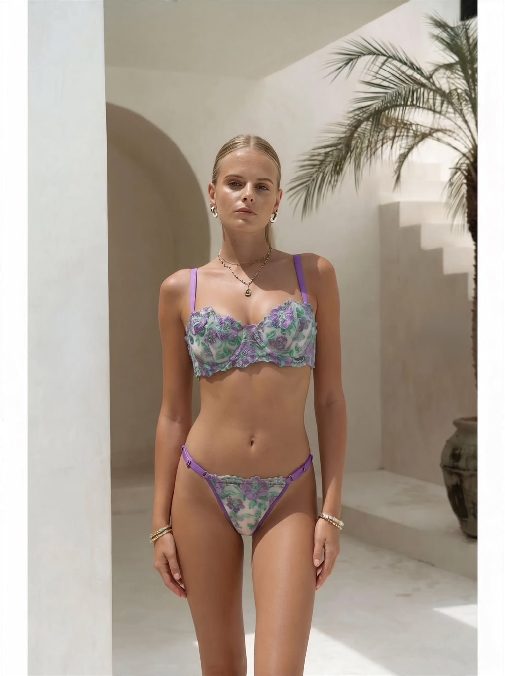 Color Bloom Lace Set