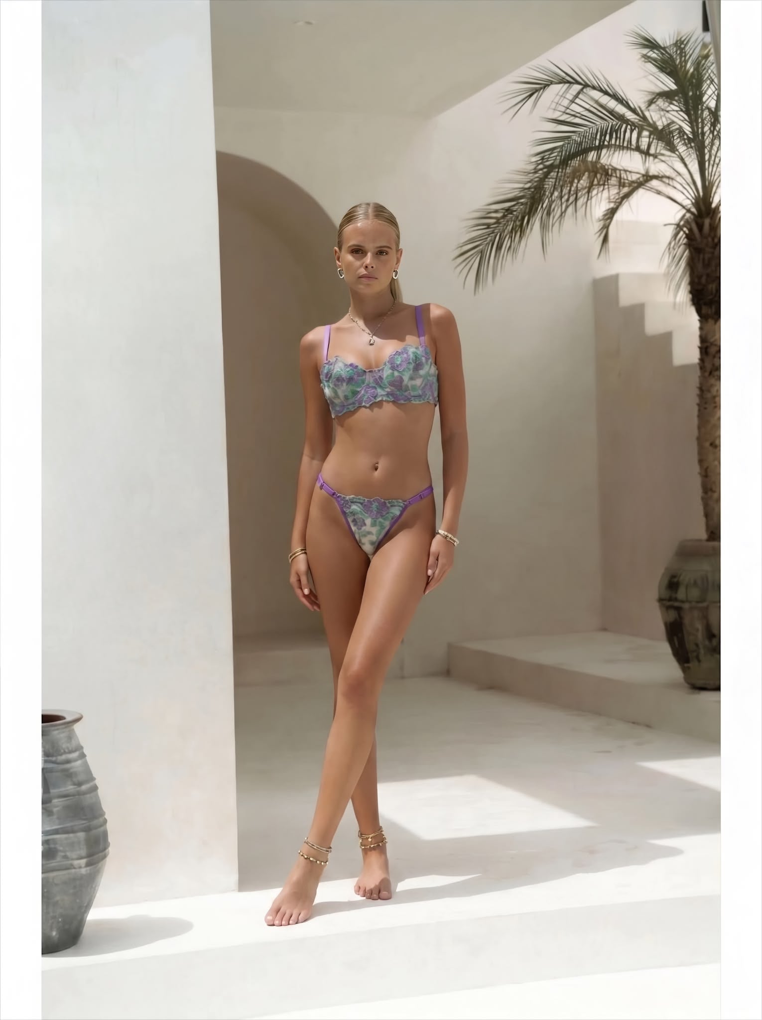 Color Bloom Lace Set