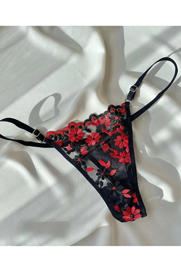 Crimson Noir Lace Set