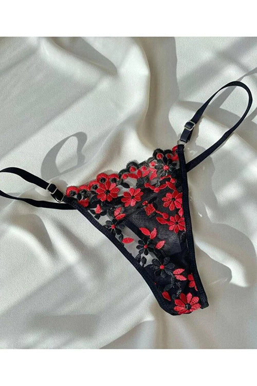 Crimson Noir Lace Set